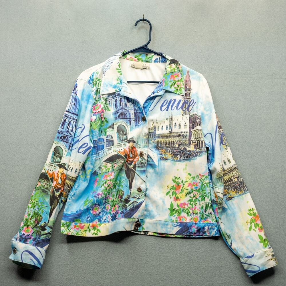 Impulse California Venice Italy Art Jacket Womens Scenic Travel Print Made USA